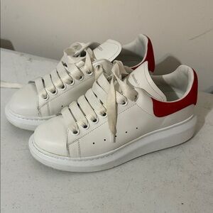 Alexander McQueen White Sneakers with Red Heel